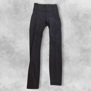 Lululemon Leggings Moisture Wicking Four-Way Stretch Convenient Pocket Black W 2